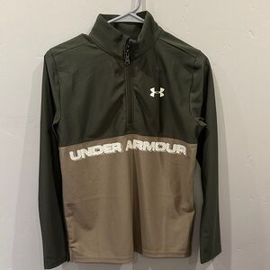 Under Armour Olive and Beige Half-Zip Top